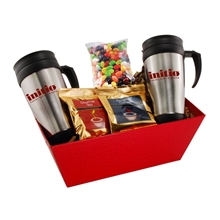 tray w / mugs and jelly bellies