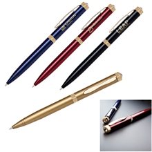 Twist Action Ball Point Pen with Diamond Design Top