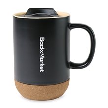 Valo Ceramic Lidded Mug - 14 oz - Black