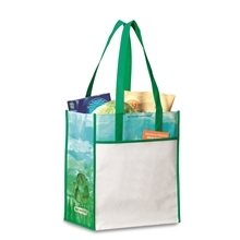 Vita Laminated Recycled Shopper - Kelly Green - Pattern