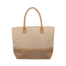Wanderlust Laminated Jute And Canvas Tote