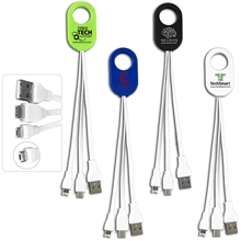 Weber 3- In -1 Cell Phone Charging Cable With Type C Adapter And Carabiner Type Spring Clip