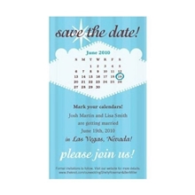 Wedding - Blue Stripes VEGAS - Budget Square Corner Cut Magnets
