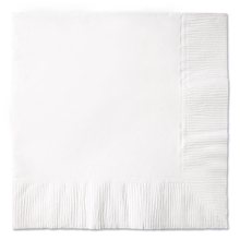 White 3- Ply Beverage Napkins, Coin edge Embossed
