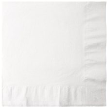 White 3- Ply Luncheon Napkins, Coin edge Embossed