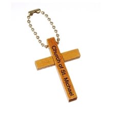 Wooden Cross Key Chain