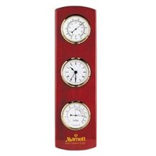 Wooden Wall Weather Station Clock