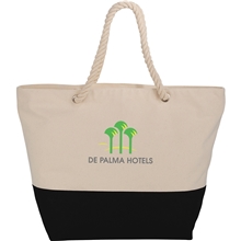 Zippered 12oz Cotton Canvas Rope Tote