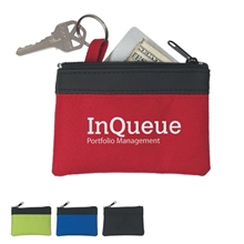 PVC And 600D Polyester Zippered Coin Pouch