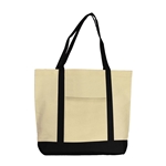 8868 Liberty Bags Marianne Cotton Canvas Tote Natural Black One Size