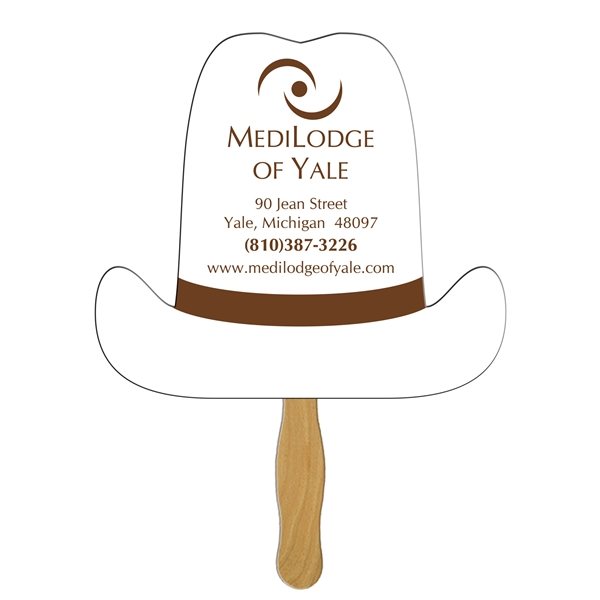 1 Gallon Hat Hand Fan Full Color (1 Side) - Paper Products