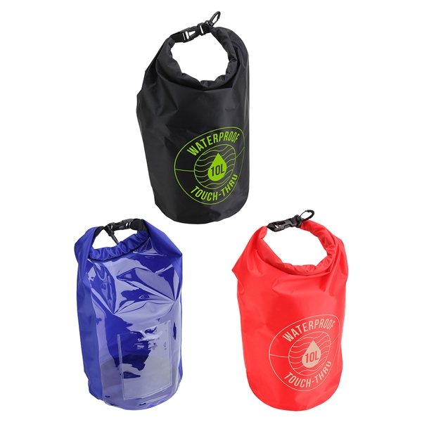 Promotional 10-Liter Waterproof Gear Bag With Touch-Thru Pouch $5.96