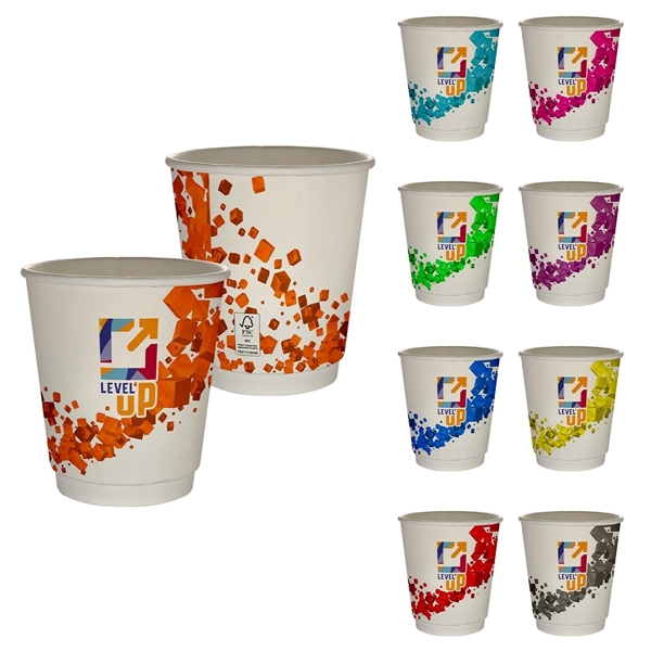 Promotional 10 oz Full Color Floating Cubes Insulated Paper Cup