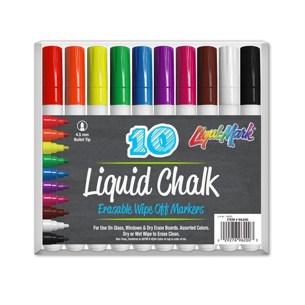 U Brands Liquid Chalk Dry Erase Markers Bullet Tip Multi Bright Colors Pack  of 4