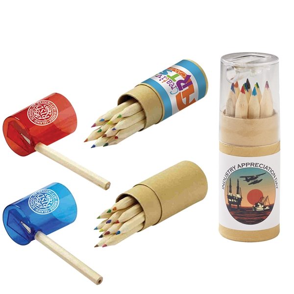 12- Color Pencil Set in Tube with Sharpener