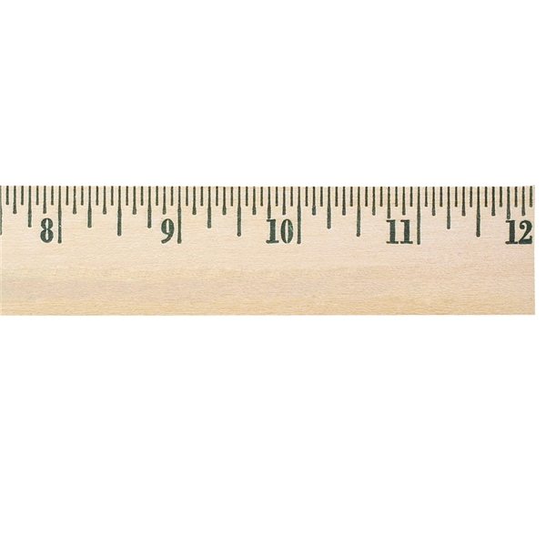English Scale Clear Lacquer Beveled Wood bc Rulers (12 Inch