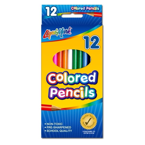12 Pack Colored Pencils 7 Pre - Sharpened Case of 144 Sets