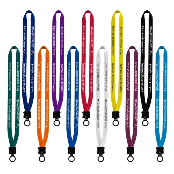 1/2 Smooth Nylon Lanyard with Plastic Clamshell O - Ring