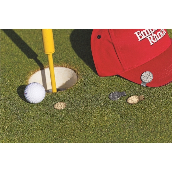 aerial view a group of steel hat clip with ball marker, image 2 of 2