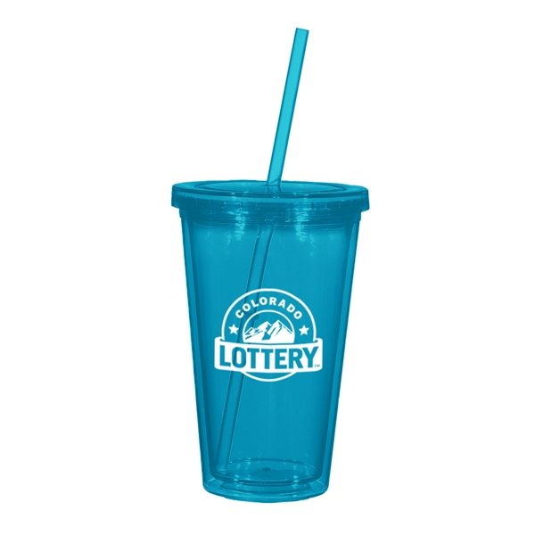 Bulk Double Wall Insulated Acrylic Tumblers With Straw And Lid set Of 12 16  Oz