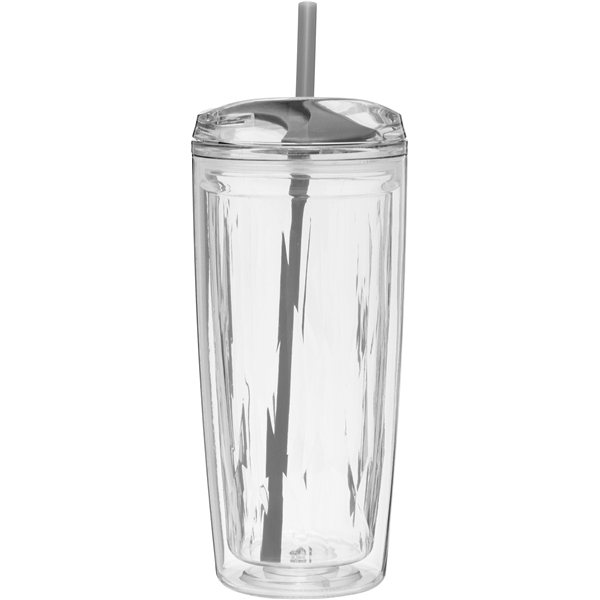 20oz Clear Travel Tumbler With Lid Straw Acrylic Drinking Cup