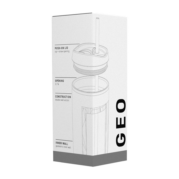 Promotional Geo 16 oz Double Wall Acrylic Tumbler - Clear $5.44