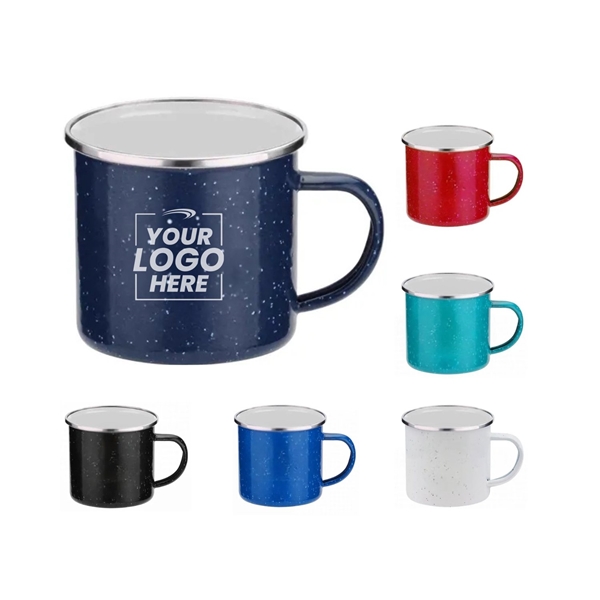 Customized Enamel Camp Cups with Stainless Rim (16 Oz.), Coffee Mugs