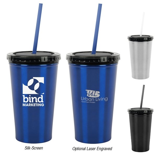 16 oz Stainless Steel Double Wall Tumbler