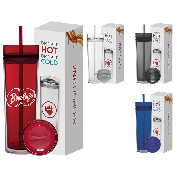 Logo Satin Vacuum Tumblers with Hang Tag (20 Oz.)