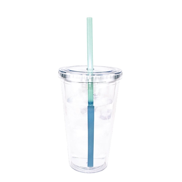 16 Oz. Victory Acrylic Tumbler With Straw Lid, Full Color Digital