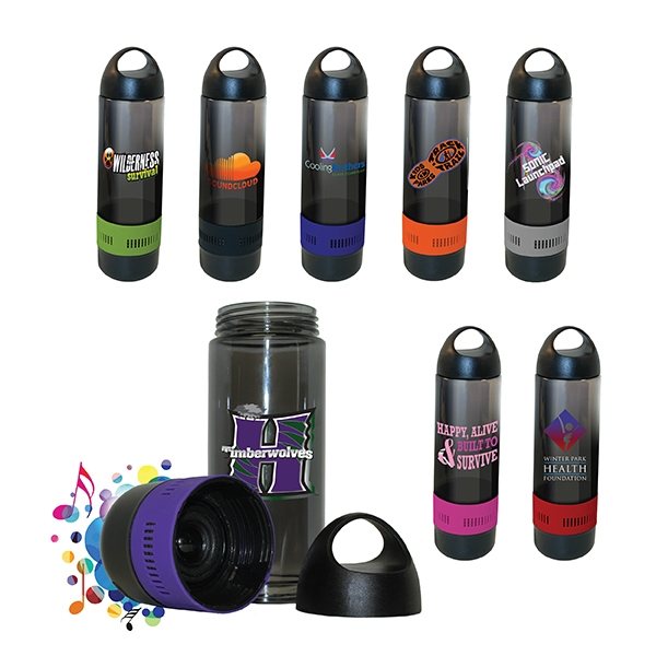 17 oz Bluetooth(TM) Speaker Sport Bottle, Full Color Digital