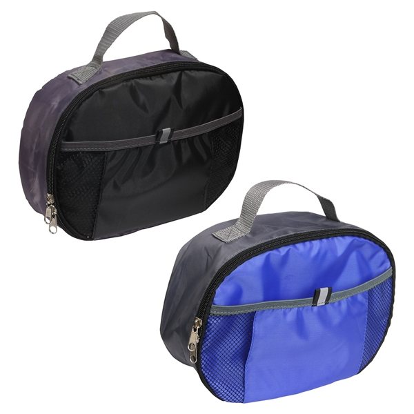 aerial view a group of 210 peva polar lunch bag, image 2 of 2