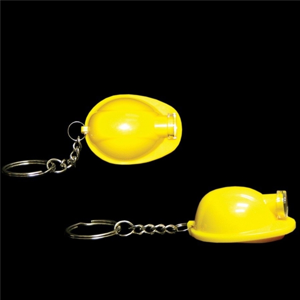 2 Yellow Safety Helmet Flashlight Keychain