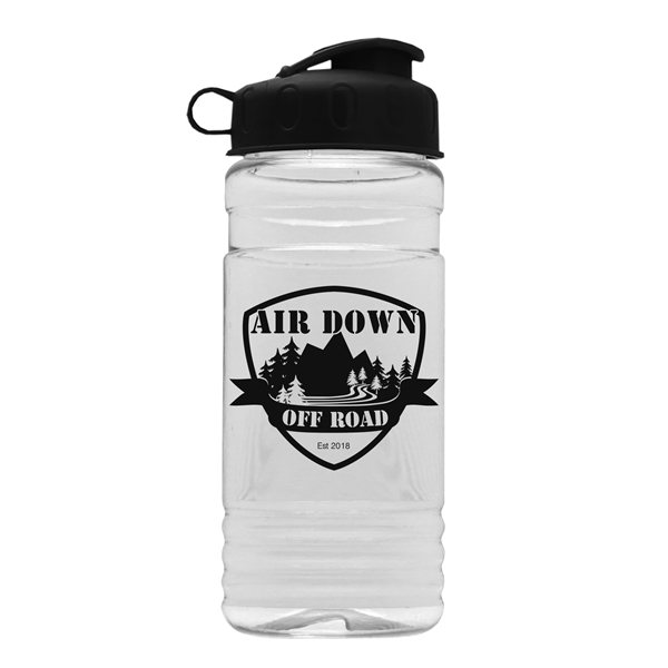 20 oz Clear Sports Bottle With Flip Top Lid