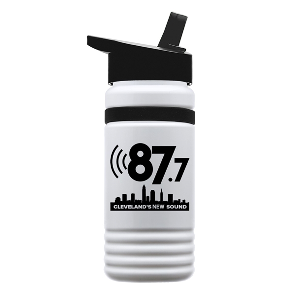 20 oz UpCycle rPET Bottle With Flip Straw Lid And Grip Band