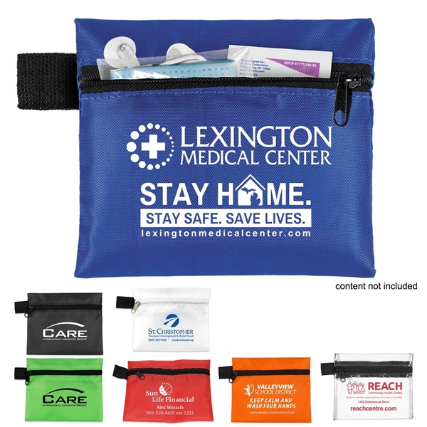 aerial view a group of 5 w x 4-1/4 h - maui small zipper storage pouch, image 2 of 2