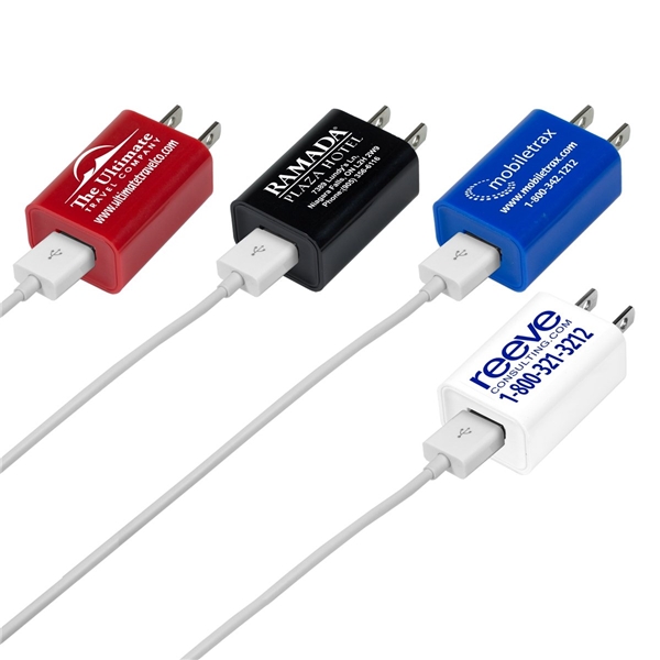 aerial view a group of ul listed usb wall charger ac adapter, image 2 of 2