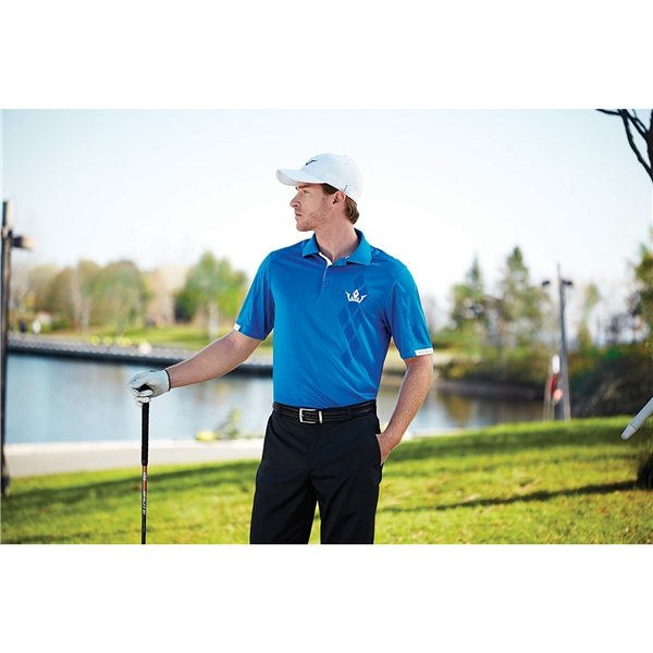 aerial view a group of mens kiso short sleeve performance polo, image 3 of 4