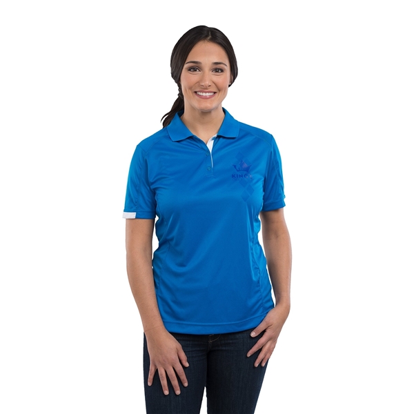 aerial view a group of womens kiso short sleeve performance polo, image 2 of 4