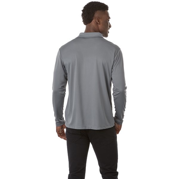 aerial view a group of mens mori long sleeve performance polo, image 2 of 3