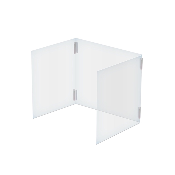 23.5 X 23.5 3- Panel Desk Shield With Hinges