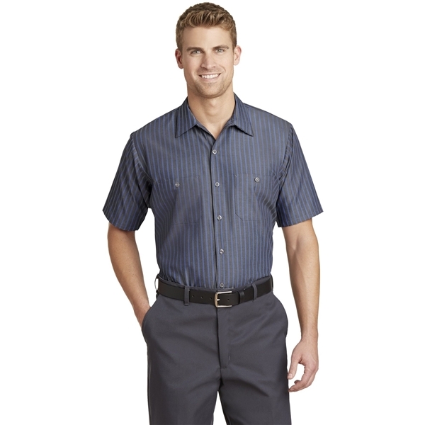 Red Kap® Short Sleeve Striped Industrial Work Shirt COLORS