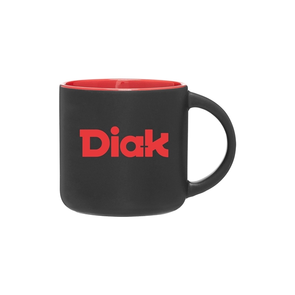 Promotional 14 oz Minolo Mug - Matte Black & Red