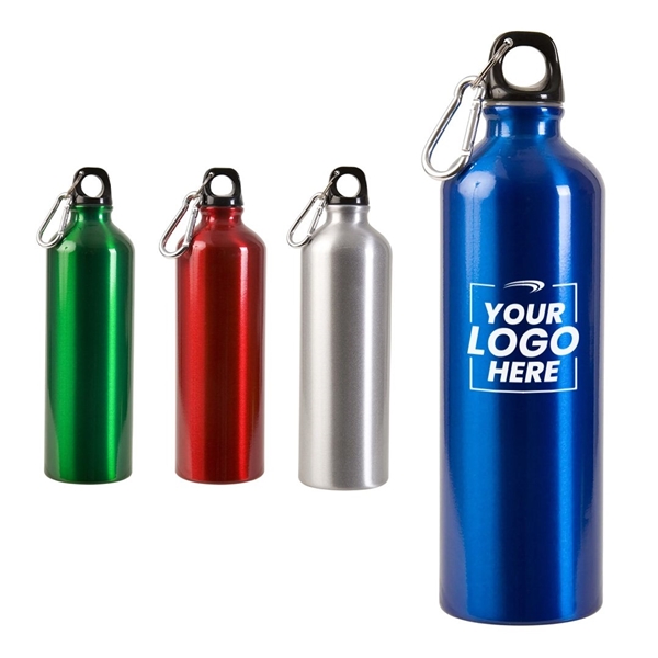 Custom Aluminum Alpine Sports Bottle w/ Clip - 25 Oz