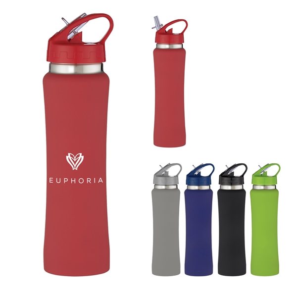 Soft-Touch Stainless Steel Custom Water Bottle - 25 oz.