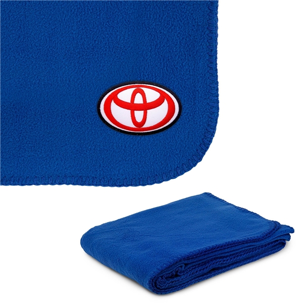 Promotional 260g Anti Pill Embroidered Fleece Throw Blanket 50 x