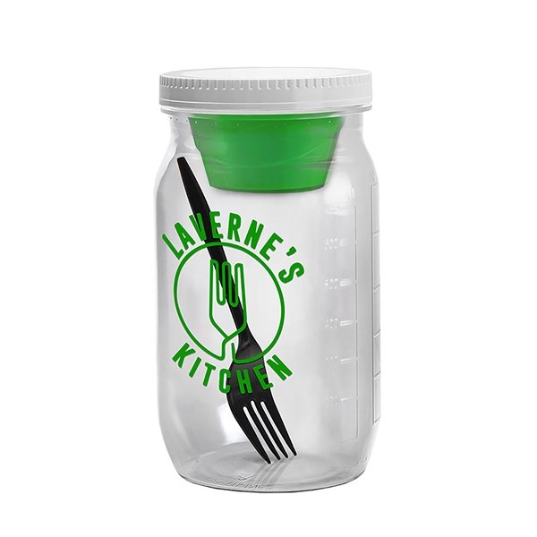 27 oz Tritan(TM) Clear Salad Jar with Dressing Container