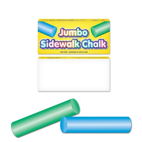 2pk Round Jumbo Sidewalk Chalk Blue Green