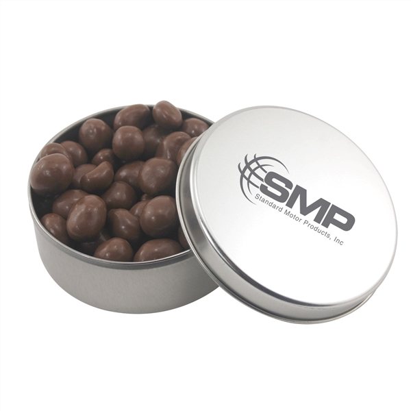 3 1/2 Round Tin with Chocolate Covered Peanuts