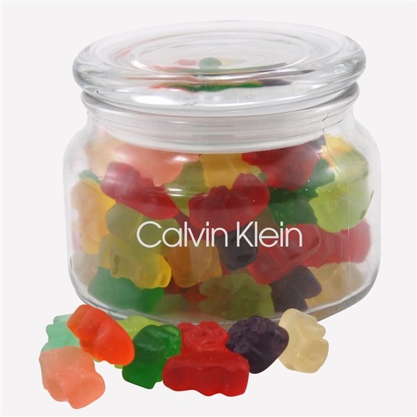 3 1/4 Round Glass Jar with Gummy Bears